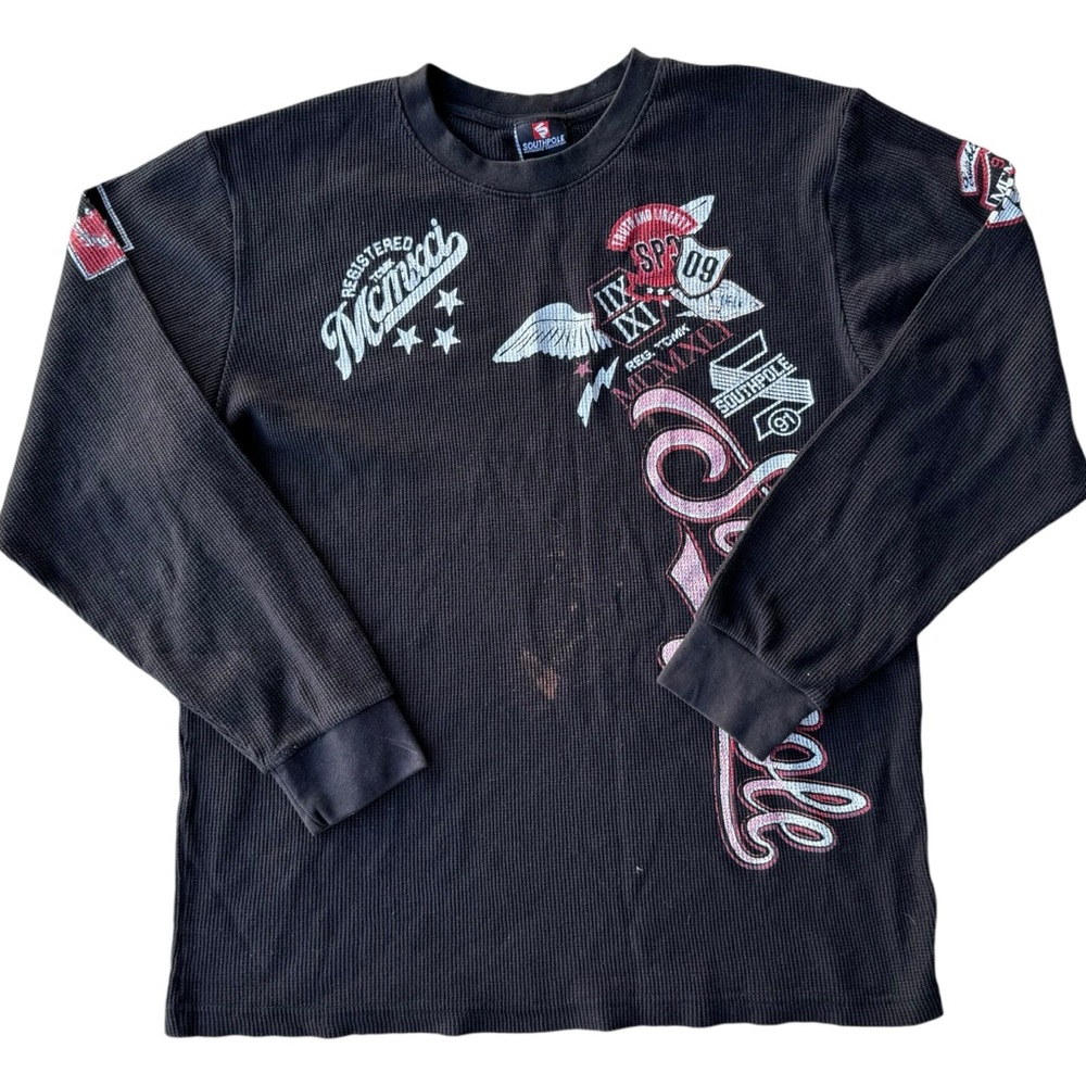 Southpole Y2k Thermal Long Sleeve Shirt Vintage Affliction Style
